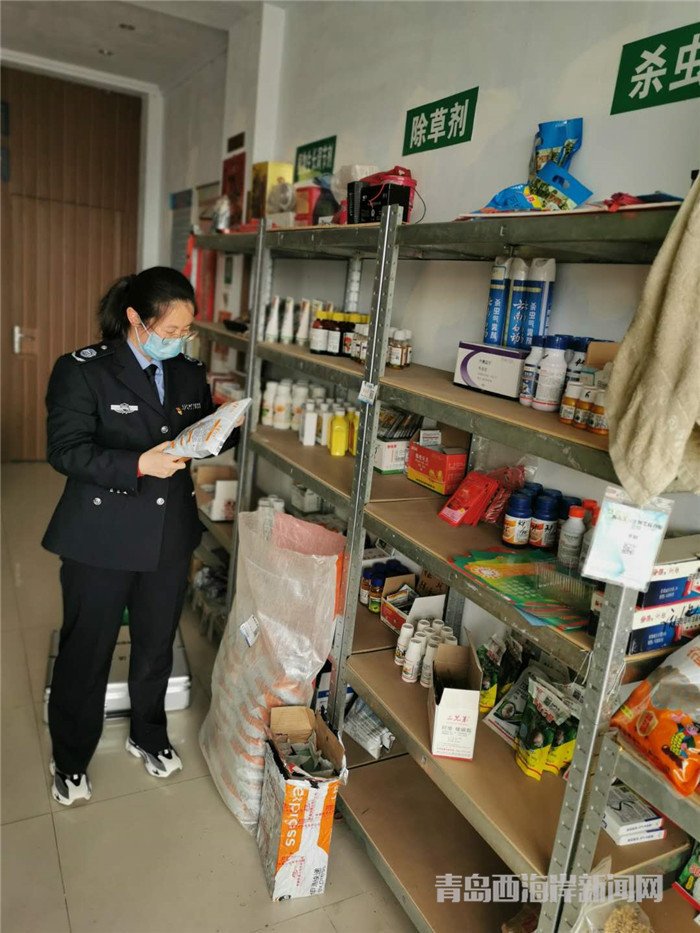 圖為西海岸新區(qū)農(nóng)業(yè)綜合行政執(zhí)法大隊執(zhí)法隊員在查看玉米種子包裝。.jpg